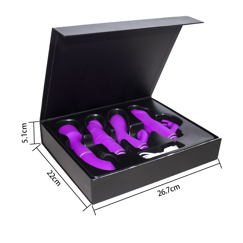 Rechargeable Adult Women Sex Toy 4-Piece Sets Female Rabbit Dildo Vibrator Quality Vibrating Dildo for Woman