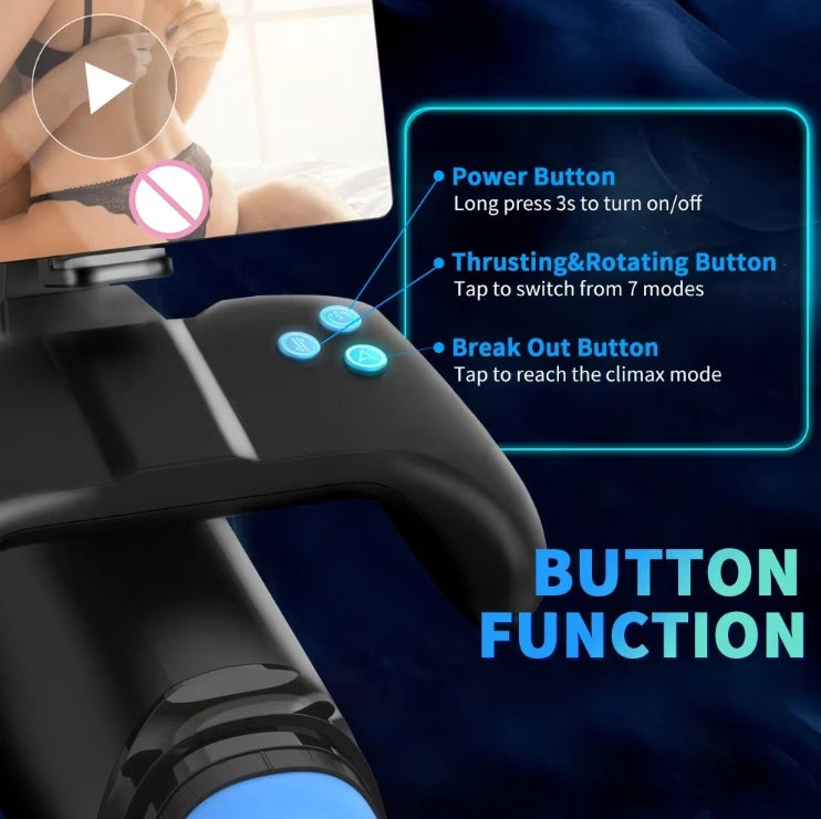 Visible Video Men Sex Toys Electric Automatic Heated Penis Vibrator Thrusting Masturbation Cup With Mobile Phone Holder