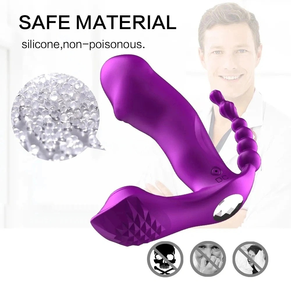 Female Heating Wearable 3 In 1 Remote Sucker Dildo Clitoris Stimulator Vibrating Panties Sucking Vibrator For Women