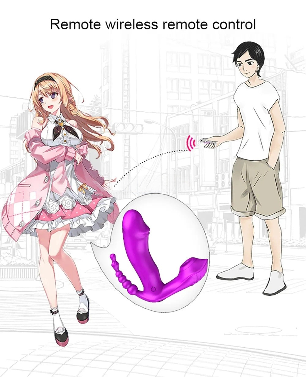 Female Heating Wearable 3 In 1 Remote Sucker Dildo Clitoris Stimulator Vibrating Panties Sucking Vibrator For Women