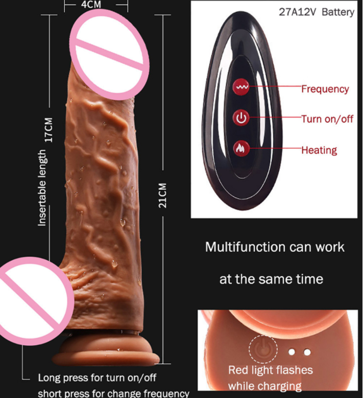 Realistic Telescopic Vibrator For Women Big Real Penis Remote Control Heating Thrusting Sex Toys Female Masturbator