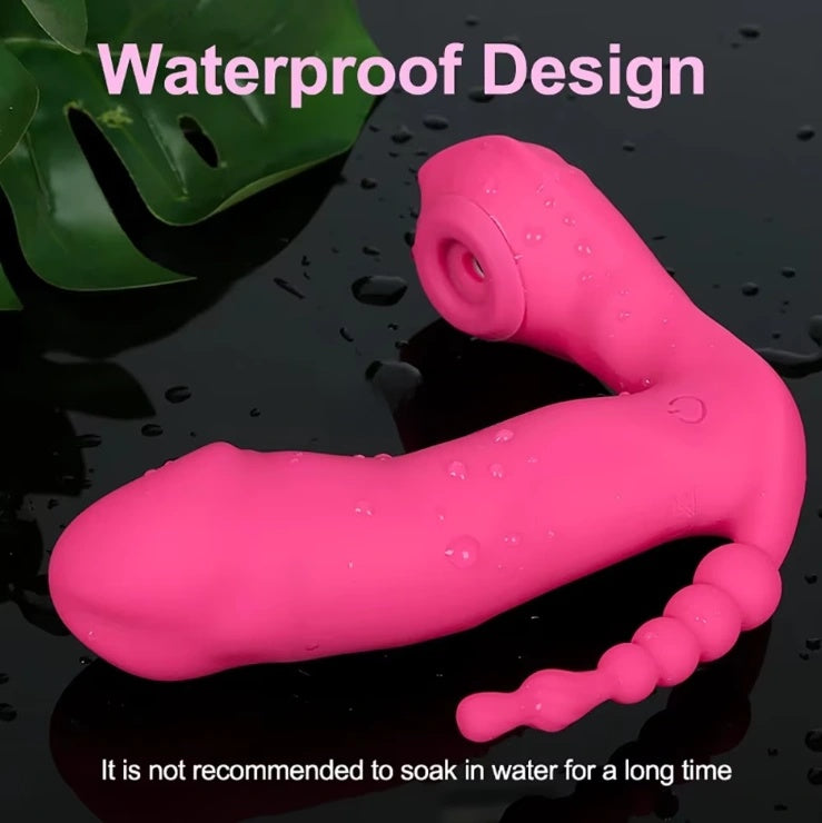 Female Heating Wearable 3 In 1 Remote Sucker Dildo Clitoris Stimulator Vibrating Panties Sucking Vibrator For Women