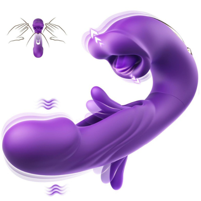 G Spot Rose Vibrator Realistic Clit Tongue Licking Slap female vaginal Clitoris Stimulation dildo vibration sex toys for woman