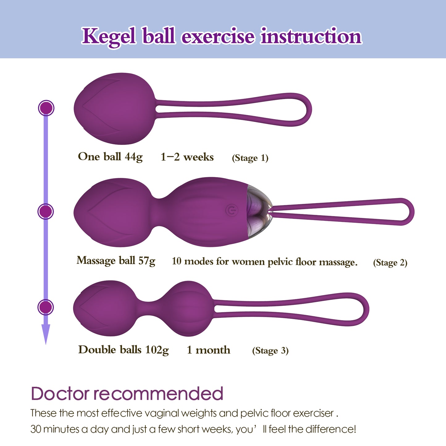 Top Selling Intimate Kegel Exercise Vagina Tightening Weights Pelvic Floor Exercise Silicone Kegel Balls for Women