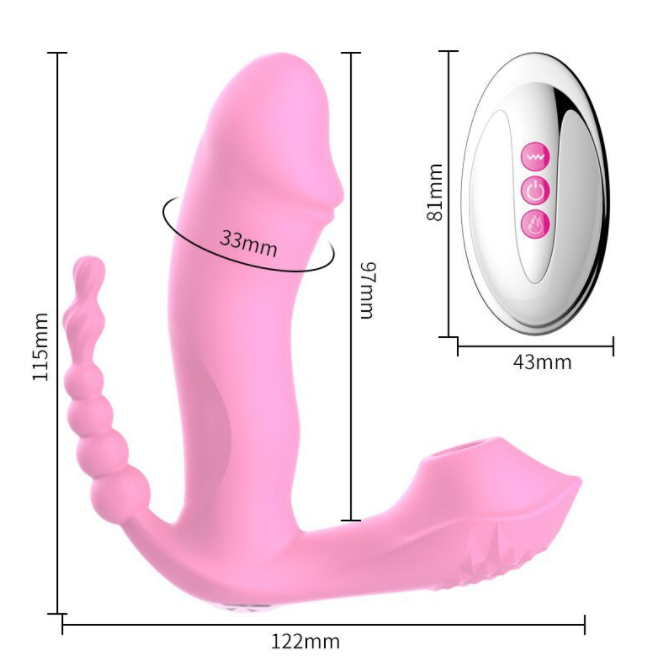 Female Heating Wearable 3 In 1 Remote Sucker Dildo Clitoris Stimulator Vibrating Panties Sucking Vibrator For Women