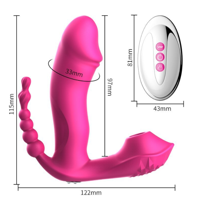 Female Heating Wearable 3 In 1 Remote Sucker Dildo Clitoris Stimulator Vibrating Panties Sucking Vibrator For Women