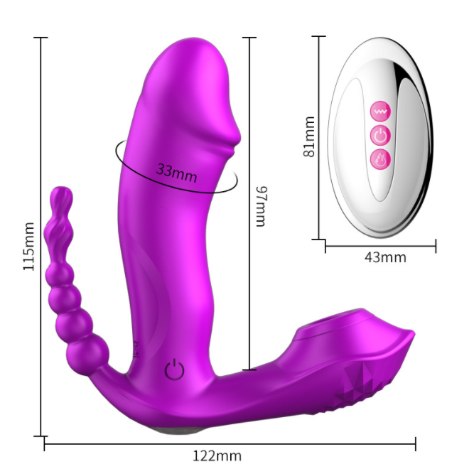 Female Heating Wearable 3 In 1 Remote Sucker Dildo Clitoris Stimulator Vibrating Panties Sucking Vibrator For Women