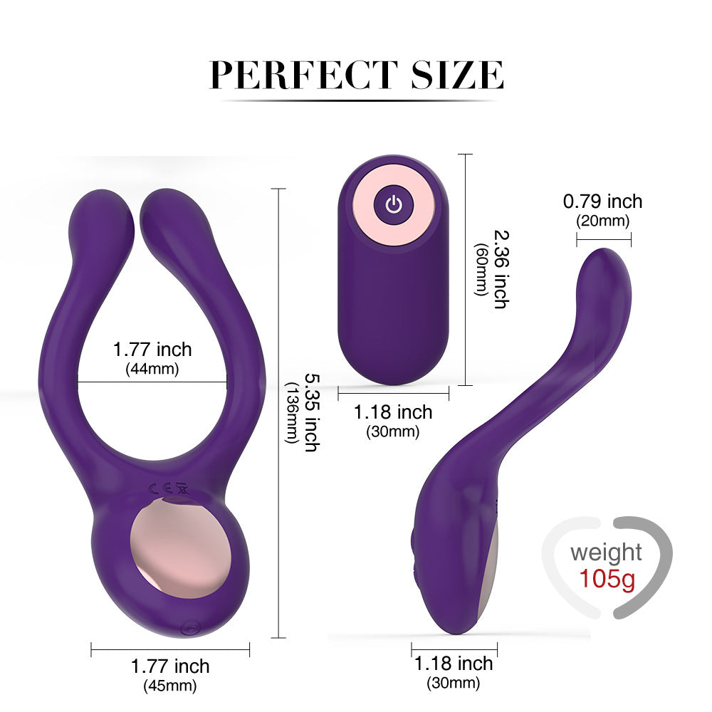 Double Vibrator Electric Sex Toys for Couples Includes Clitoris Stimulator and Cock Ring for Men