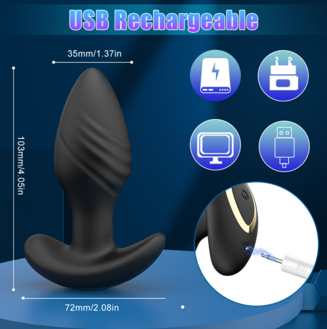 Hot Sale Wireless Remote Control Male Vibrating Prostate Massager Rotating Anal Vibrator Butt Plug Dilator Sex Toy For Women Men