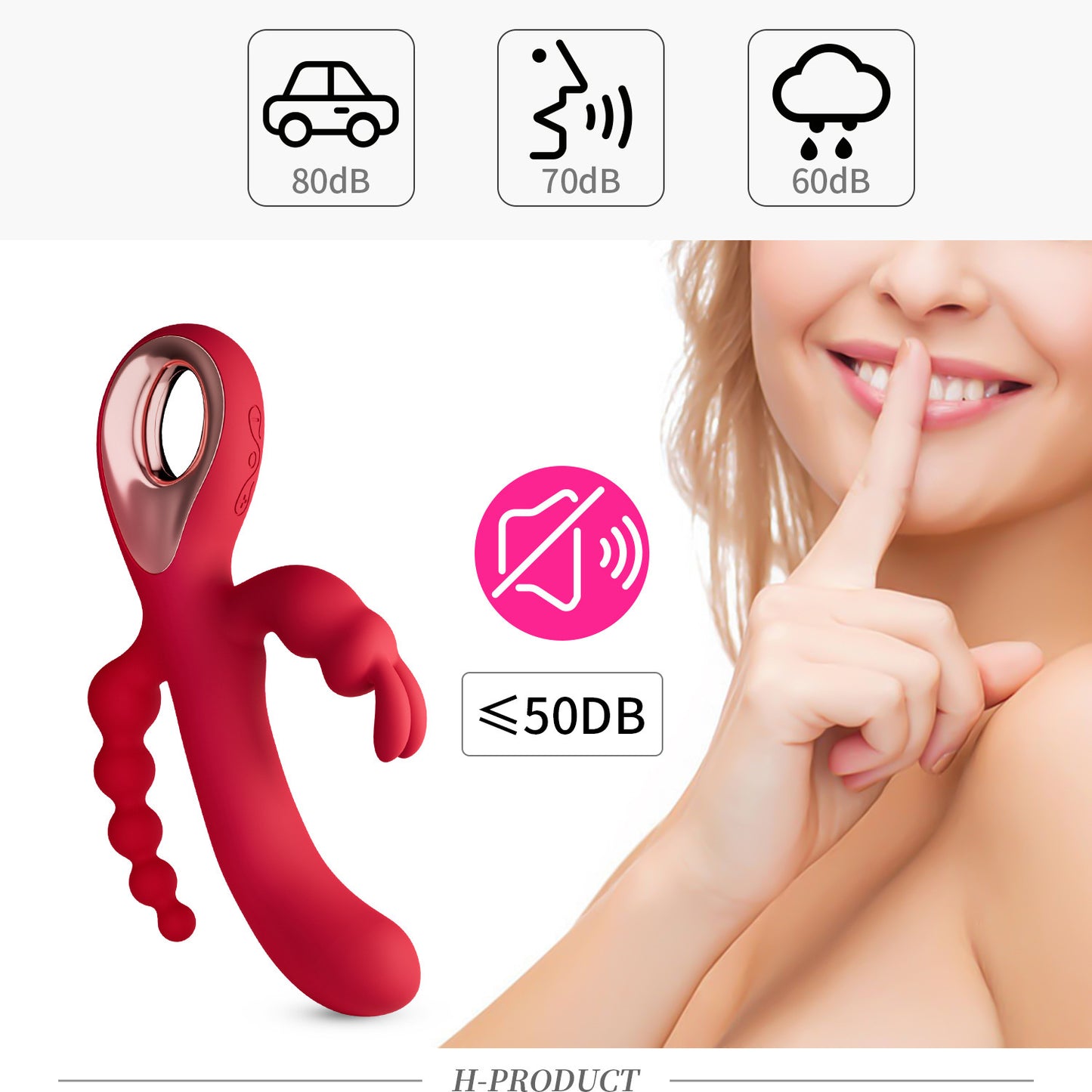 New Arrival Type-C Charging Three Head Triple Stimulation Vibrator for Women Sexy Toys