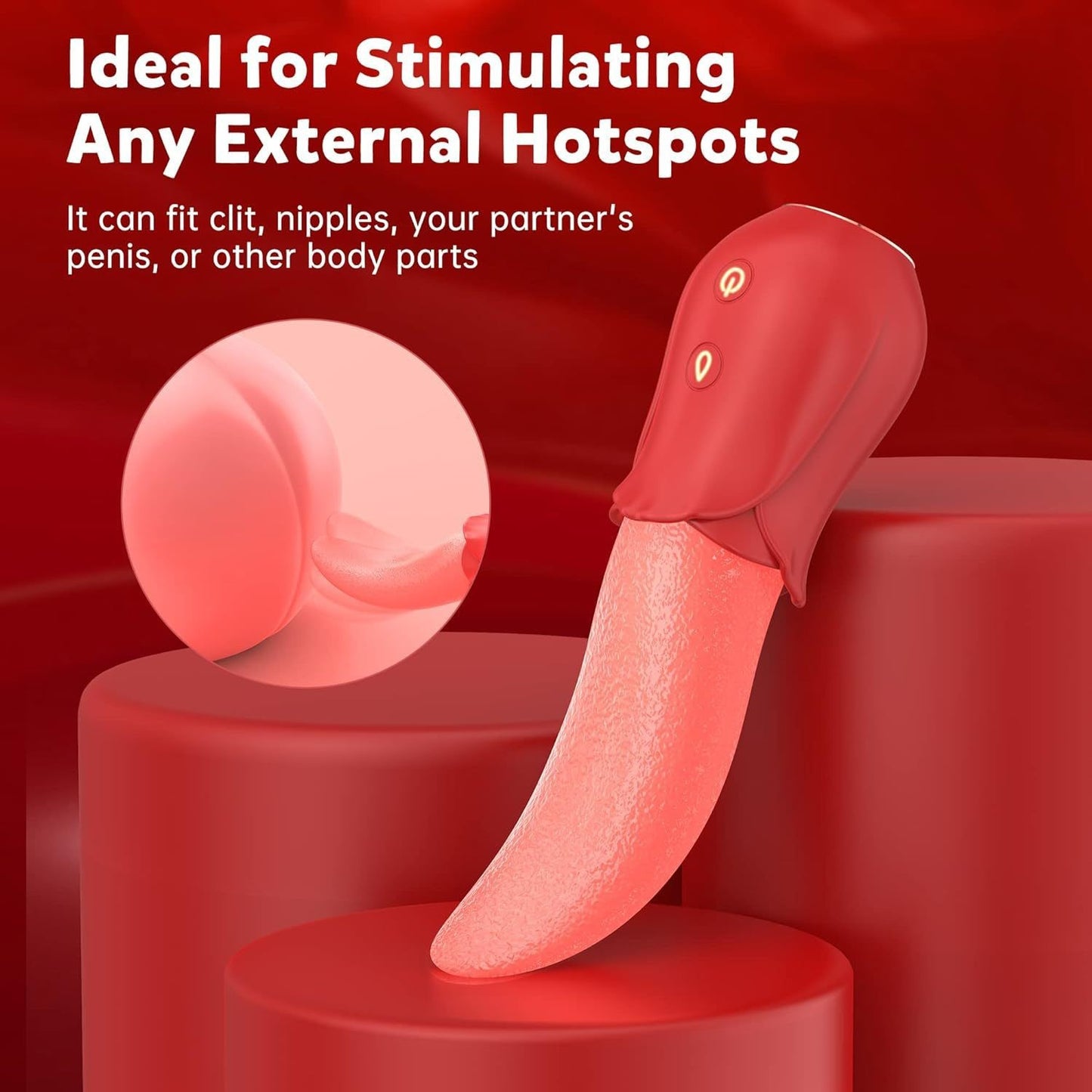 Mini Hot Selling Realistic Tongue Licking Rose Vibrator Adult Sex Toy for Women G Spot Clitoris Stimulator Nipple Massager