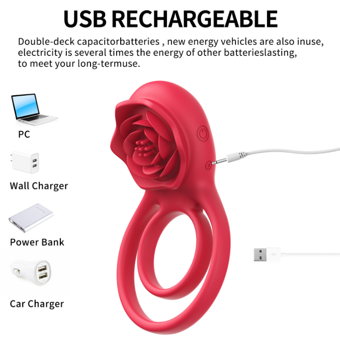 New Orgasm Clitoral Stimulation Vibrator Waterproof Silicone Chargeable Cum Locking Masturbation Ring For Couples
