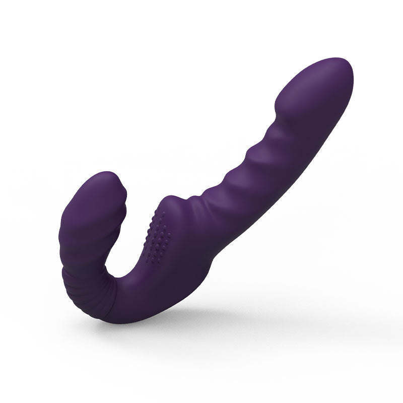 Wireless Remote Control Lesbian Female Sex Toys Vibrating Strapless Strap on G Spot Purple Dildo Vibrator for Women Couples