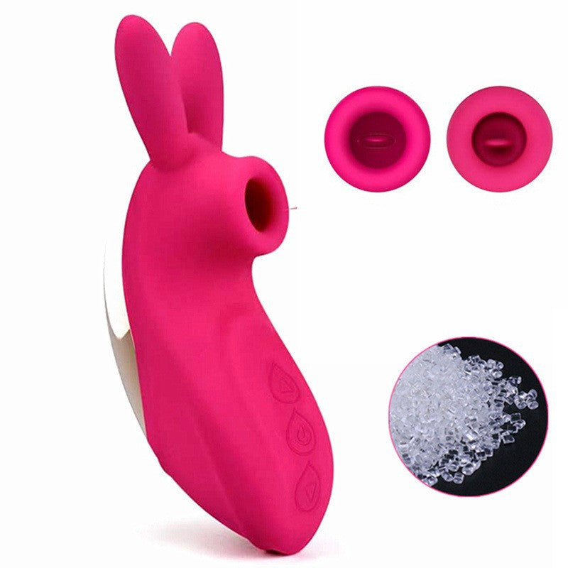 2 in 1 Rabbit Sex Toys Sucking with Tongue Licking for Womens Clit Nipple G Spot Stimulation Rechargeable Waterproof