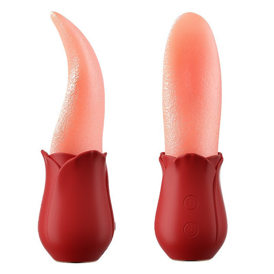 Mini Hot Selling Realistic Tongue Licking Rose Vibrator Adult Sex Toy for Women G Spot Clitoris Stimulator Nipple Massager