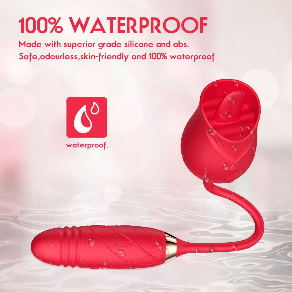 Clitoris Suck Vibrating Rose 10-frequency Vibrating Massage Tongue Lick Vibrator for Woman Telescopic Sex Toys