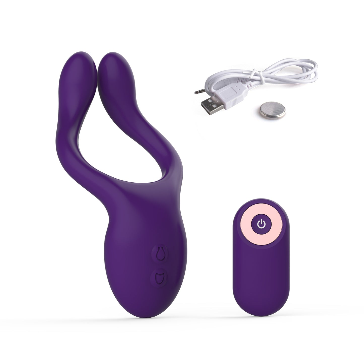 Double Vibrator Electric Sex Toys for Couples Includes Clitoris Stimulator and Cock Ring for Men