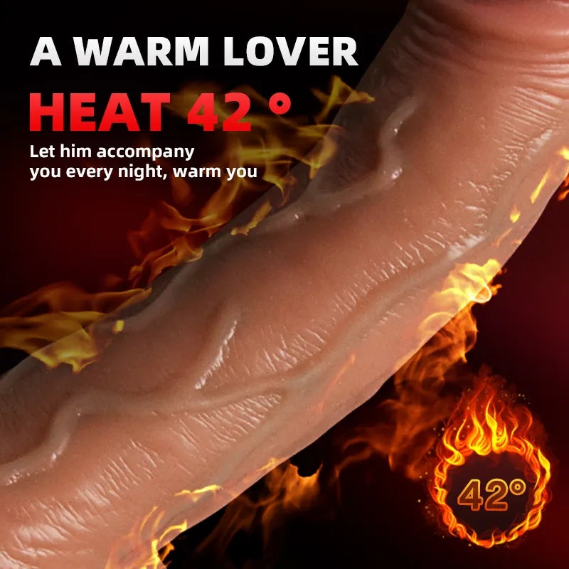 Realistic Telescopic Vibrator For Women Big Real Penis Remote Control Heating Thrusting Sex Toys Female Masturbator