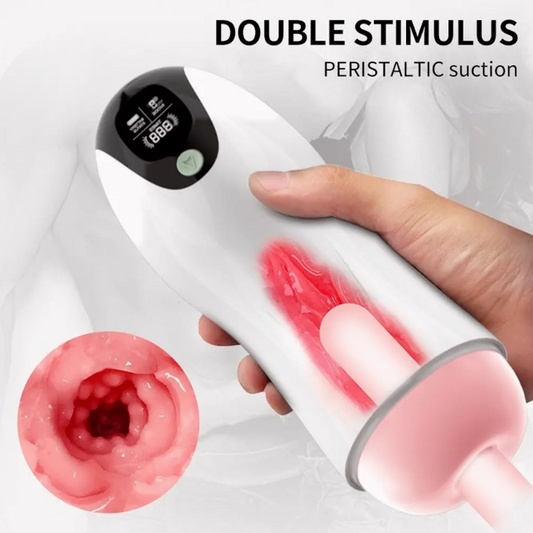 Free hands male toys Telescopic Rotation Sucking Machine Soft Silicone Vagina Masturbation Cup Sex Toys for Men
