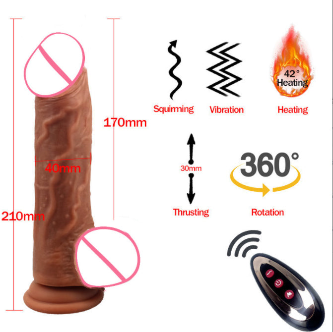 Realistic Telescopic Vibrator For Women Big Real Penis Remote Control Heating Thrusting Sex Toys Female Masturbator