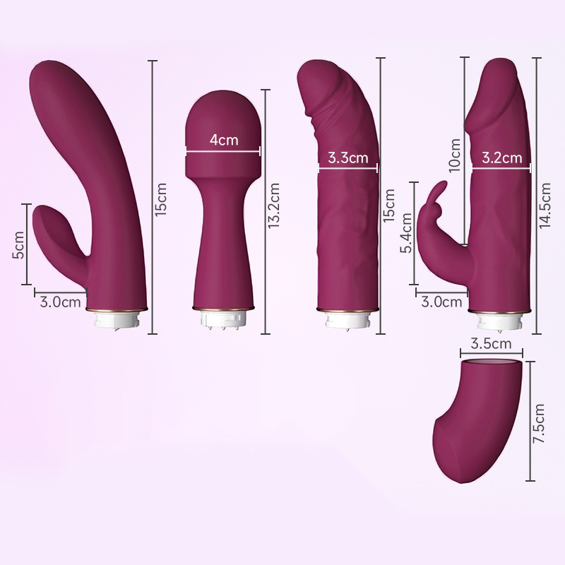 Rechargeable Adult Women Sex Toy 4-Piece Sets Female Rabbit Dildo Vibrator Quality Vibrating Dildo for Woman