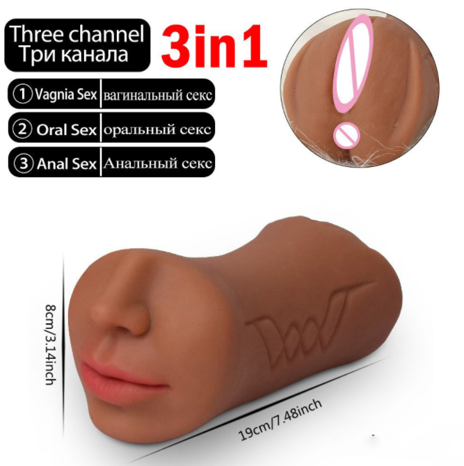 Male Sex Toy Masturbator Realistic Anal Sex Mouth Masturbating Stimulation Toy Pussy Blow Masturbation Stroker Cup