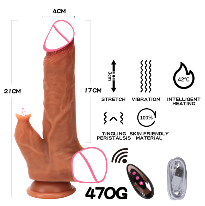 Realistic Telescopic Vibrator For Women Big Real Penis Remote Control Heating Thrusting Sex Toys Female Masturbator