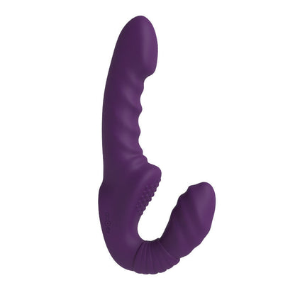 Wireless Remote Control Lesbian Female Sex Toys Vibrating Strapless Strap on G Spot Purple Dildo Vibrator for Women Couples