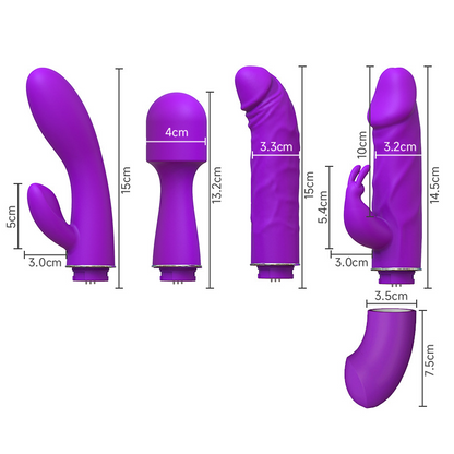 Rechargeable Adult Women Sex Toy 4-Piece Sets Female Rabbit Dildo Vibrator Quality Vibrating Dildo for Woman