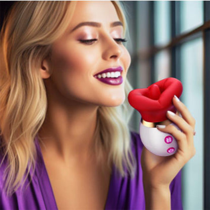 3 In 1 Adult c Big Mouth Sucking Licking Stimulator Clitoral Rose Vibrator Sex Toys For Woman