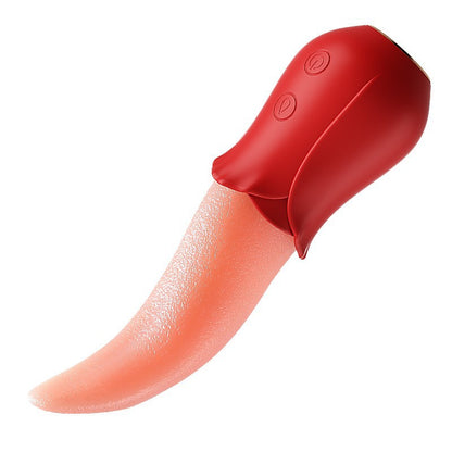Mini Hot Selling Realistic Tongue Licking Rose Vibrator Adult Sex Toy for Women G Spot Clitoris Stimulator Nipple Massager